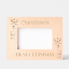 First Christmas, Personalized  6 x 4" Landscape   Geätzte Rahmen