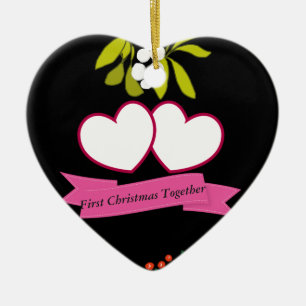 First Christmas Together Anniversary Editable Keramik Ornament