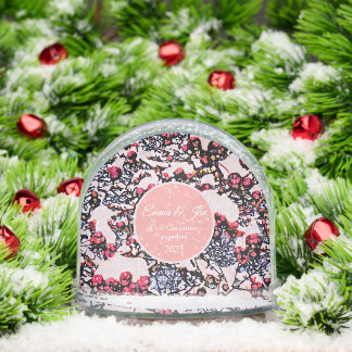 First Christmas together winter berries Schneekugeln