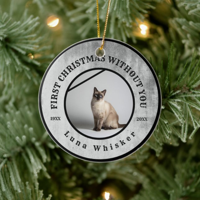 First Christmas Without You Pet Memorial Keramik Ornament (Baum)