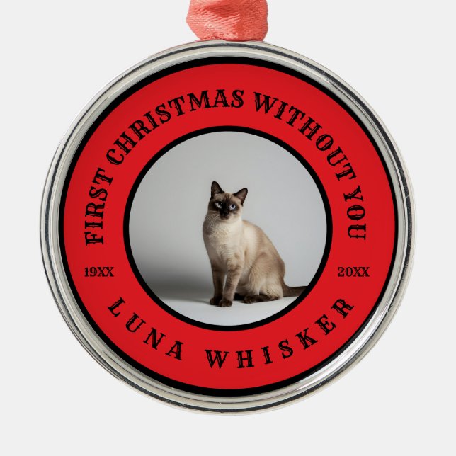 First Christmas Without You Pet Memorial Ornament Aus Metall (Vorne)