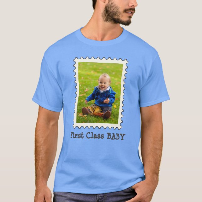 First Class Baby Niedliches Personalisiertes Foto T-Shirt (Vorderseite)