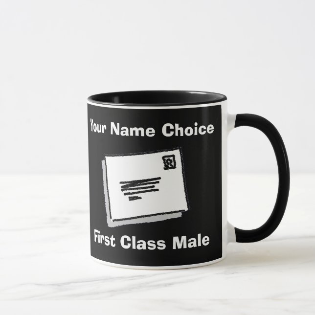 First Class Male with Personalised Name Tasse (Rechts)