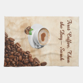 First Coffee, Then the Day – Sarah Kitchen Towel Geschirrtuch