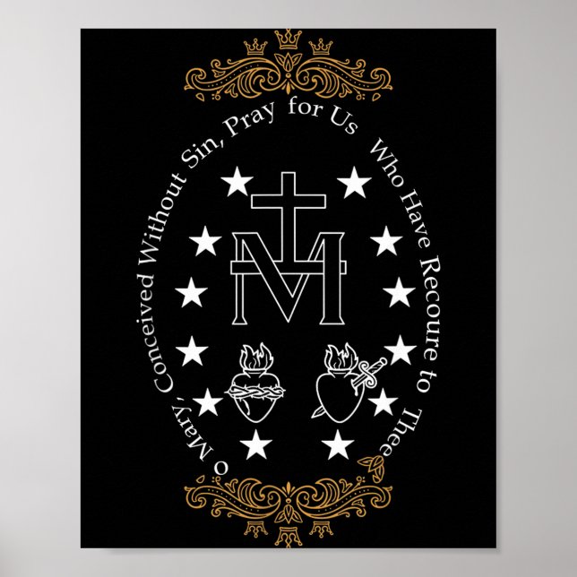 First Communion Catholic O Mary For Boy Girl Kids  Poster (Vorne)