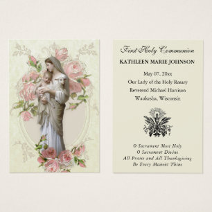 First Communion Catholic Remembrance Holy Card