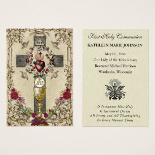 First Communion Catholic Remembrance Holy Card