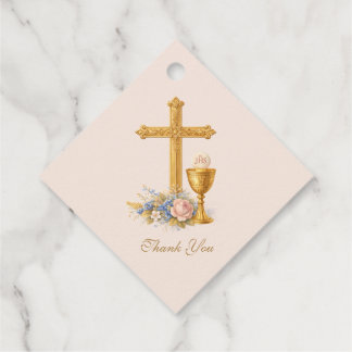 First Communion Chalice Host Floral Geschenkanhänger