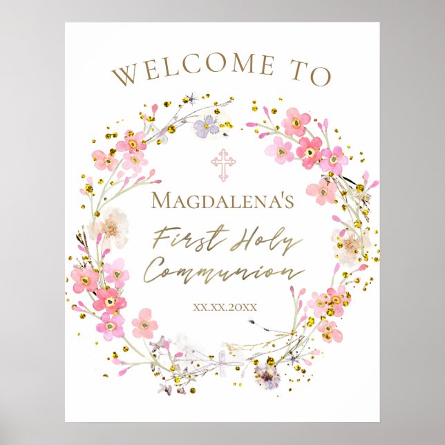 First Communion girl welcome Poster (Vorne)
