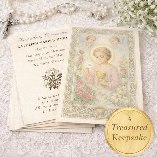 First  Communion Jesus Angels Floral  (Créateur téléchargé)