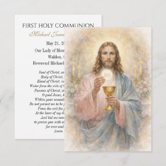 First Communion Jesus Eucharist Keepsake Prayer Ankündigung