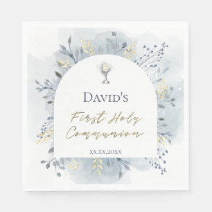 First Communion Wasserfarben-Laub Serviette