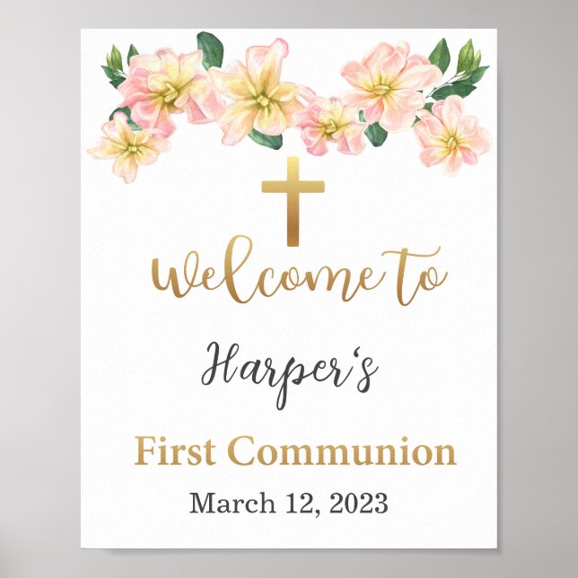 First Communion Welcome Sign, Communion Poster (Vorne)