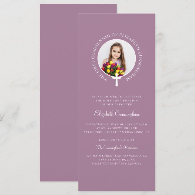 First CommunityGirl Custom Foto und Simple Cross Einladung (Vorne/Hinten)