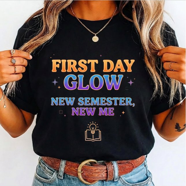 First Day Glow New Semester New Me student's  Tri-Blend Shirt (Von Creator hochgeladen)