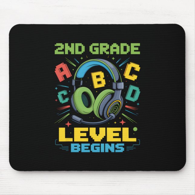 First Day Of 2nd Grade Level Begins Shirt Gamer Bo Mousepad (Vorne)