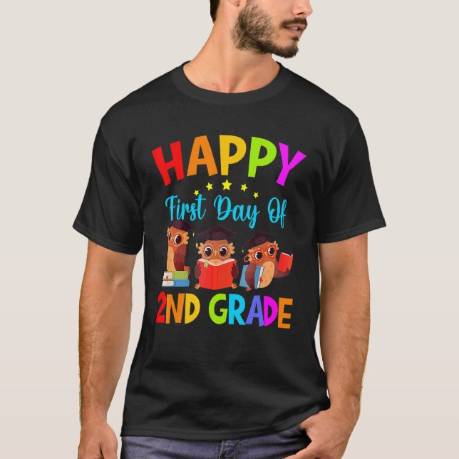 First Day Of 2nd Grade Teacher Owls Second Grade T T-Shirt (Vorderseite)