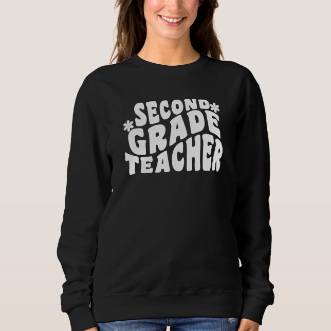 First Day Of Back To School Retro Second Grade Tea Sweatshirt (Vorderseite)