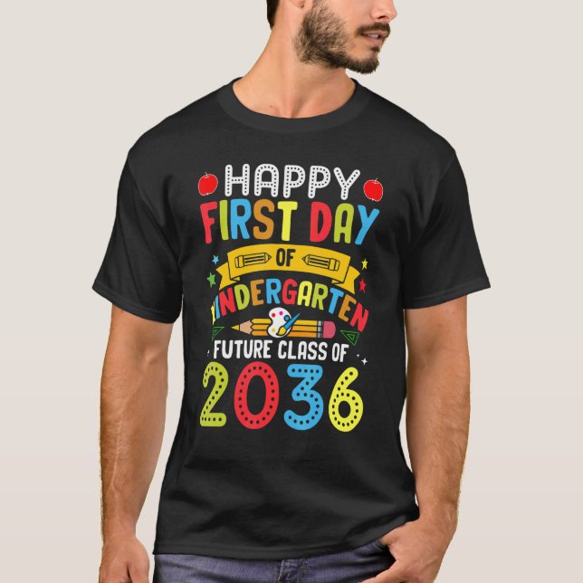 First Day Of Kindergarten Class Of 2036  Back To S T-Shirt (Vorderseite)