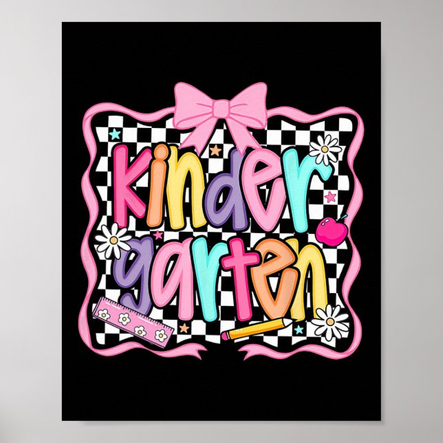 First Day Of Kindergarten Floral Bundle For Teache Poster (Vorne)