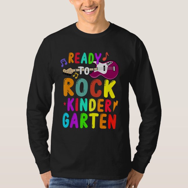 First Day Of Kindergarten Ready To Rock Kindergart T-Shirt (Vorderseite)