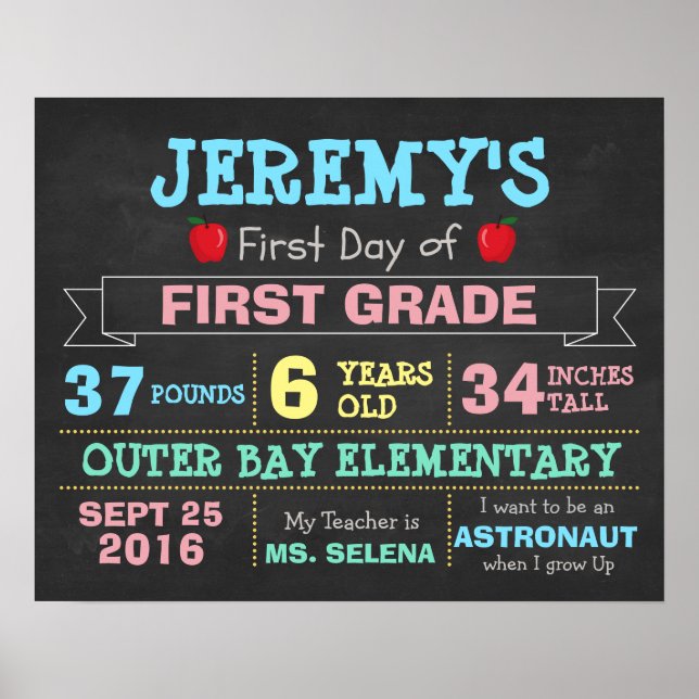 First Day Of School Children's Poster Photo Props (Vorne)