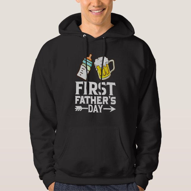 First Father s Day  Beer Baby Bottle Dad Daddy Men Hoodie (Vorderseite)