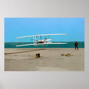 First Flight Wright Brothers Vintages Flugzeug Poster