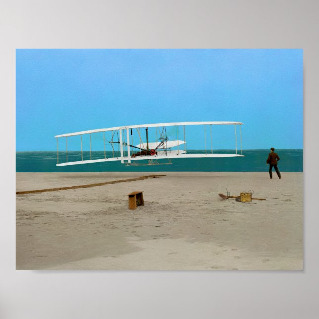 First Flight Wright Brothers Vintages Flugzeug Poster (Vorne)