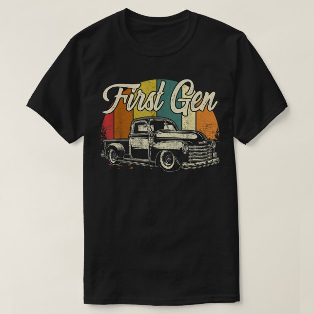 First Gen Classic Truck 1st Generation USA Flag Vi T-Shirt (Design vorne)