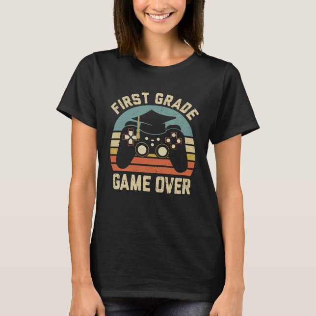 First Grade Game Over Happy Last Day Of School Boy T-Shirt (Vorderseite)