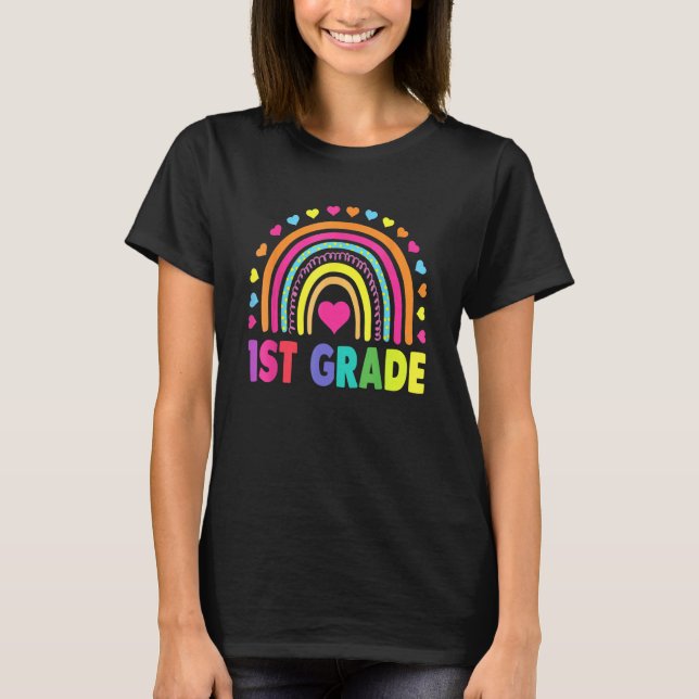 First Grade Rainbow Girls Boys Teacher Team 1st Gr T-Shirt (Vorderseite)