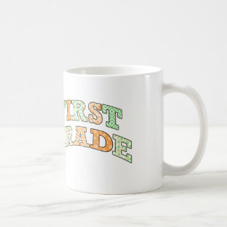 First Grade Retro Custom Name Two-Tone Coffee Mug Kaffeetasse