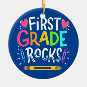 First Grade Rocks Team 1st Grade Teacher  Keramik Ornament
