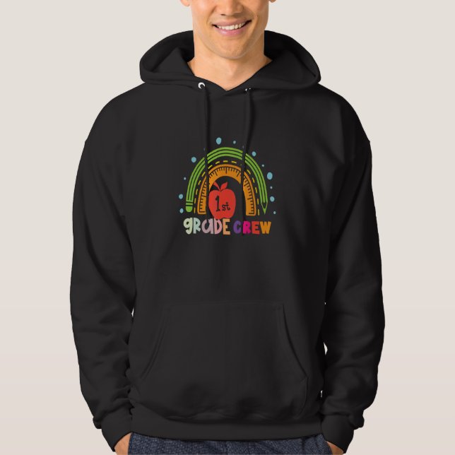 First Grade Teacher Leopard Rainbow 1st Grade Teac Hoodie (Vorderseite)