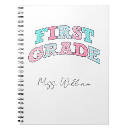 First Grade Teacher Personalized Spiral Notizblock