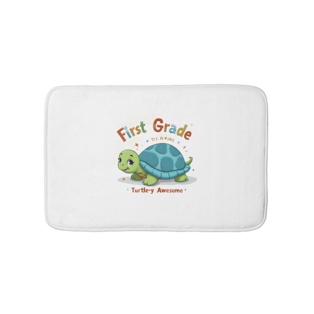 First Grade Turtle-y Awesome 1st Grade Back to Sch Badematte (Vorderseite)