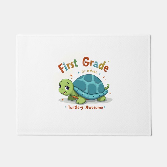 First Grade Turtle-y Awesome 1st Grade Back to Sch Fußmatte (Vorderseite)