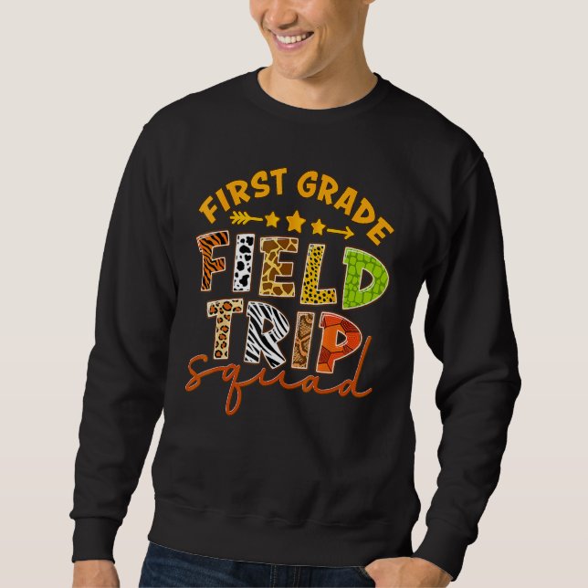 First Grade Zoo Field Trip Squad Matching Students Sweatshirt (Vorderseite)
