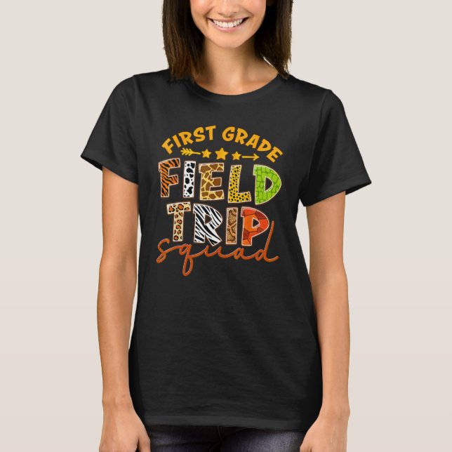 First Grade Zoo Field Trip Squad Matching Students T-Shirt (Vorderseite)