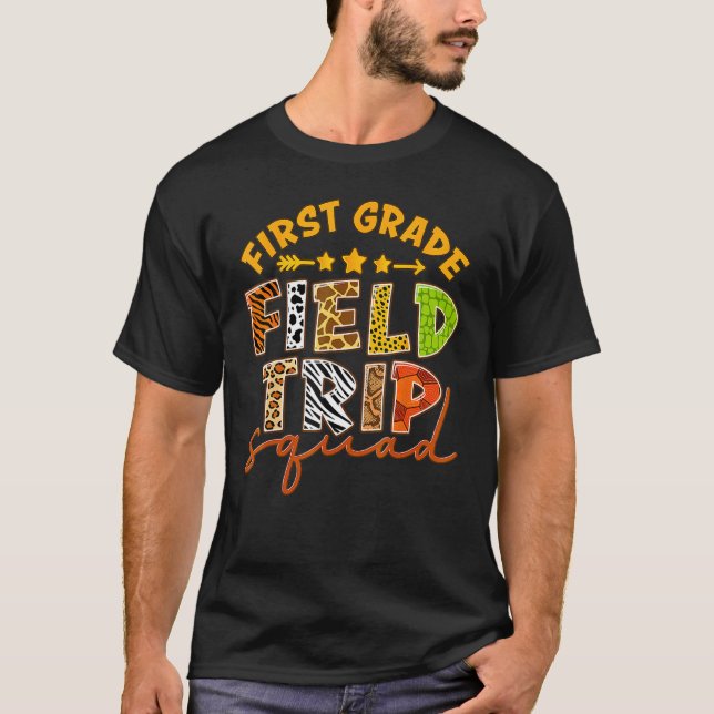 First Grade Zoo Field Trip Squad Matching Students T-Shirt (Vorderseite)