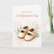 First Grandeleltern Day Girl Watercolor Kinderschu