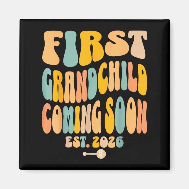 First Granhild Coming Soon 2026 Baby Announcement  Magnet (Vorne)
