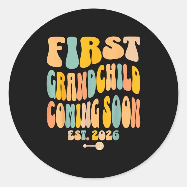 First Granhild Coming Soon 2026 Baby Announcement  Runder Aufkleber (Vorderseite)