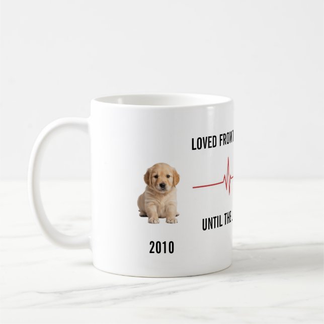 First Hello Last Goodbye Pet Timeline Mug Kaffeetasse (Links)