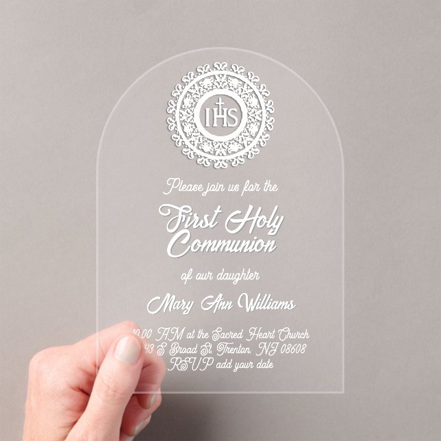 First Holy Communion Acrylic Invitations Acryleinladungen (Insitu (Handheld))