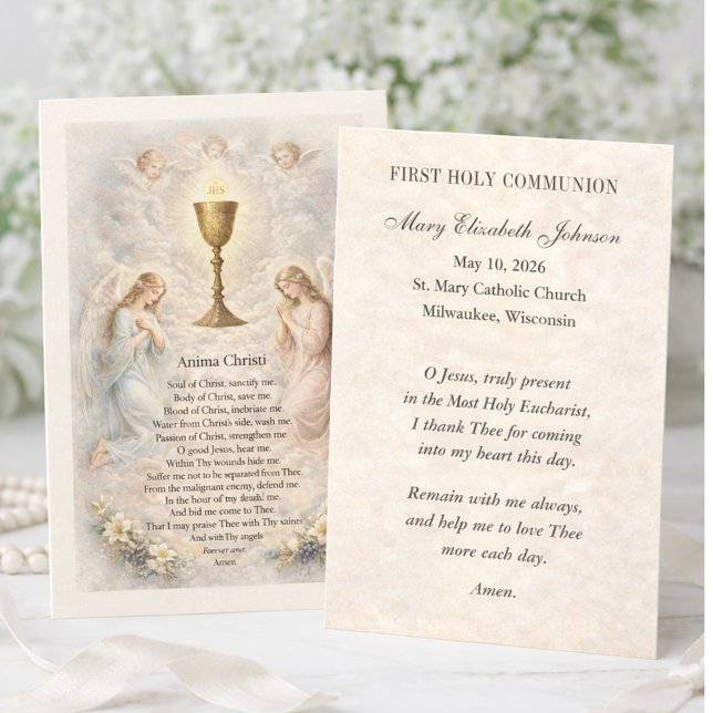 First Holy Communion Anima Christi Remembrance Begleitkarte (Von Creator hochgeladen)