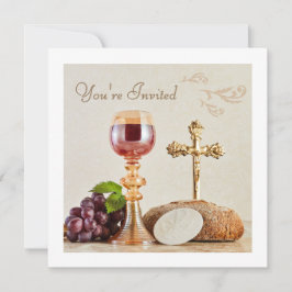 First Holy Communion | Elegant Eucharist Chalice  Einladung