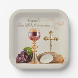 First Holy Communion Eucharist Chalice Design Pappteller