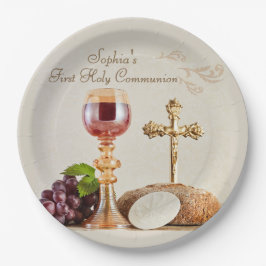 First Holy Communion Eucharist Chalice Design Pappteller